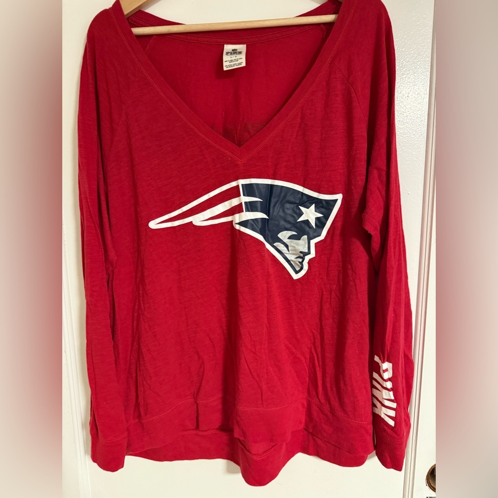 PINK by VS- Patriots Long Sleeve Shirt- Large